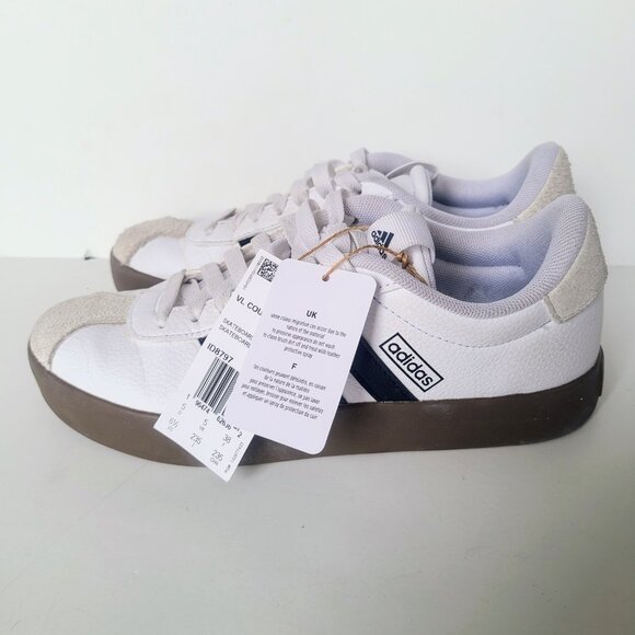 Adidas VL Court 3.0 Skateboarding Black Stripe White Sneakers Women's Size 6.5 - Picture 5 of 16